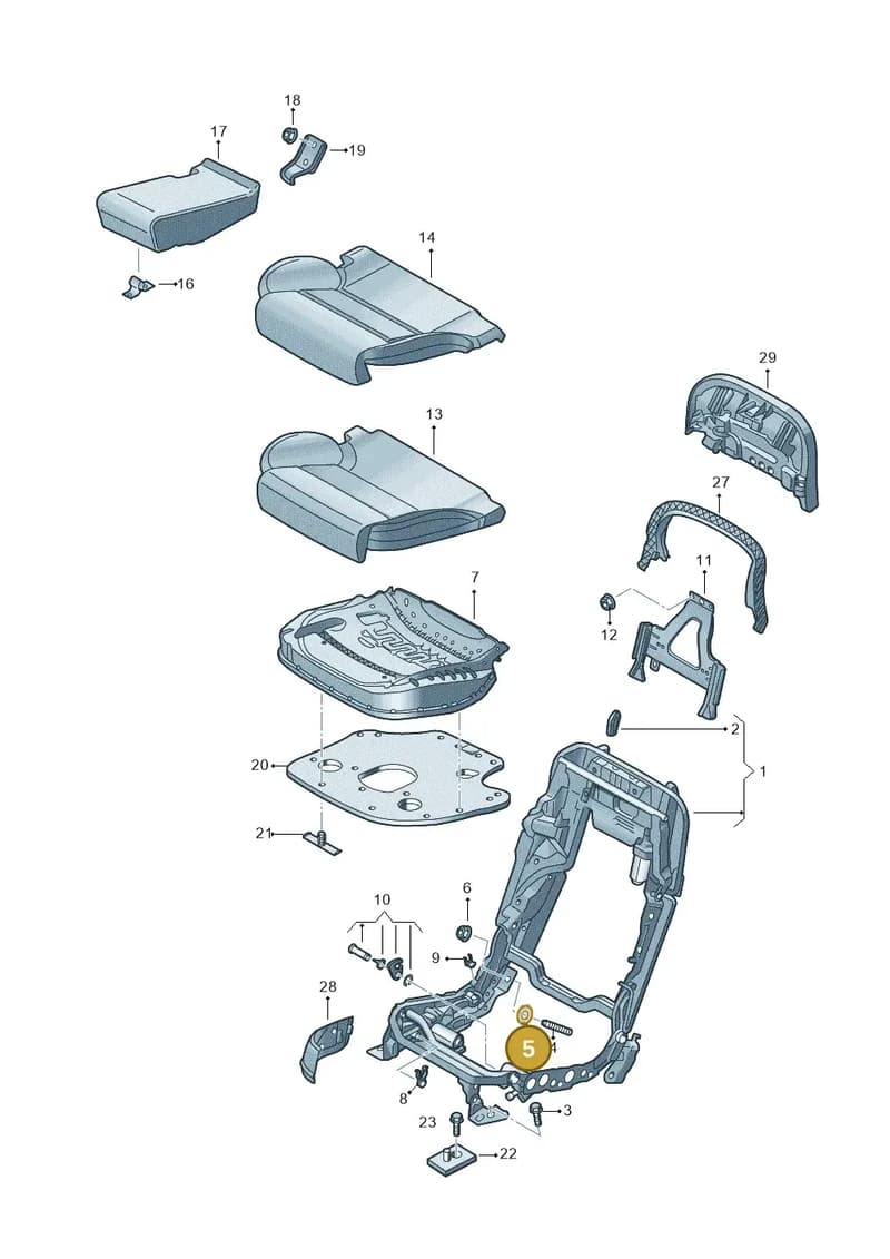 N90354703 — Audi A8 (2013-2018) diagram 696885300, position 5