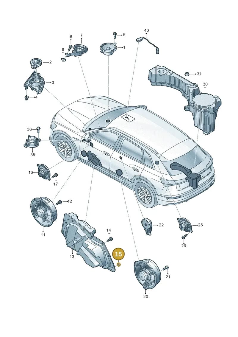 N90434905 — Audi Q8 e-tron (2018-2025) diagram 586035350, position 15