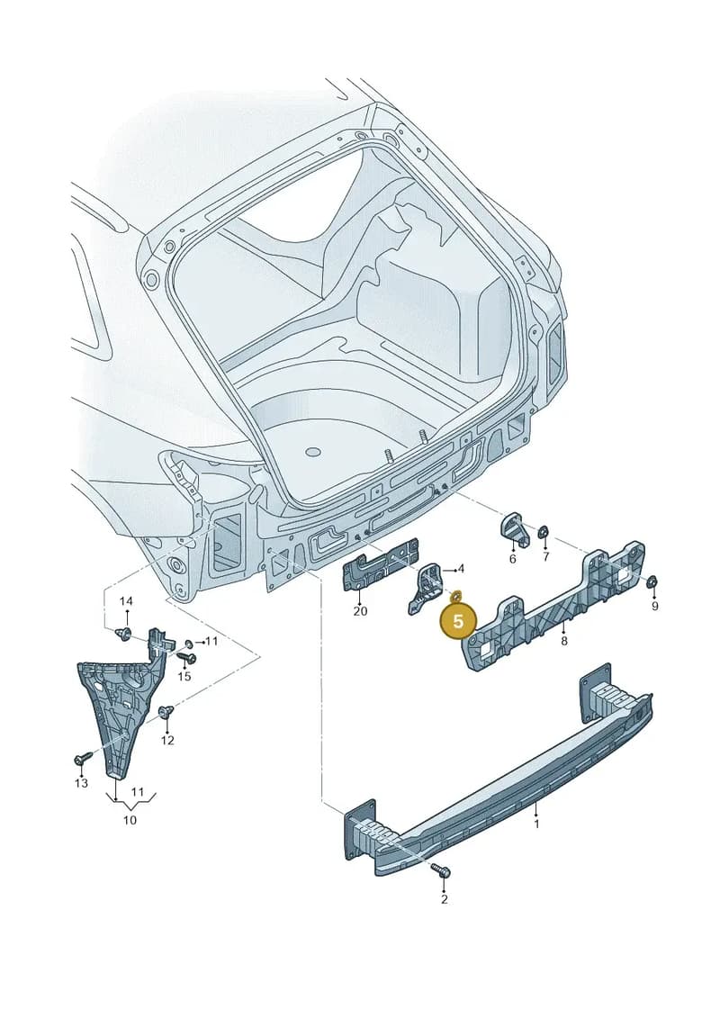 N90436903 — Audi A3 Sportback (2019-2025) diagram 596807500, position 5
