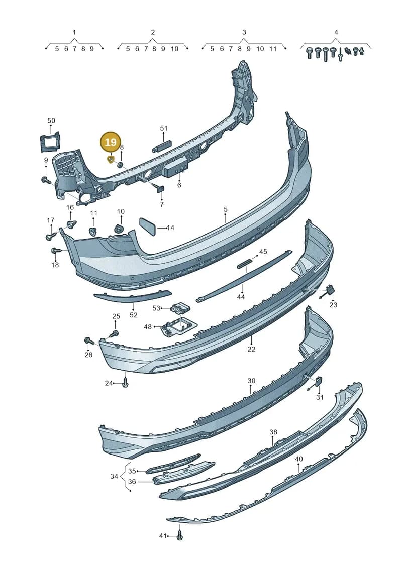 N90436903 — Audi Q3 (2018-2025) diagram 597807600, position 19
