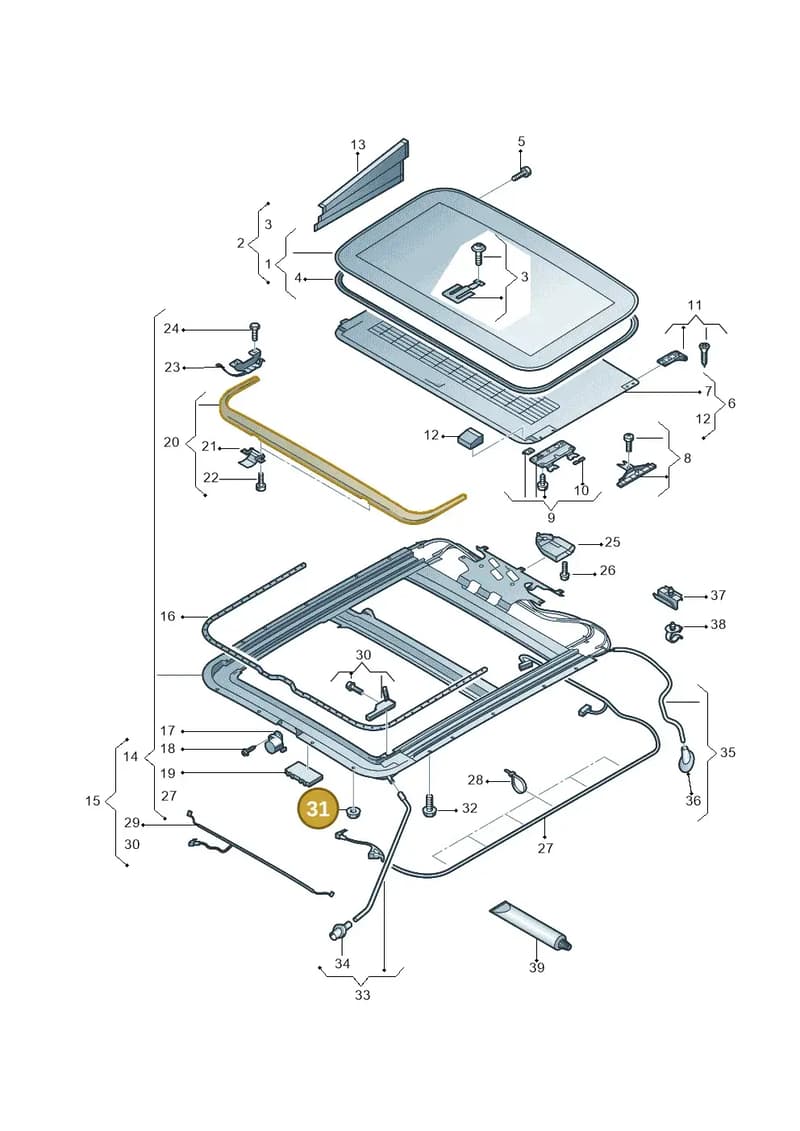 N90436903 — Audi A8 (2013-2018) diagram 696877000, position 31