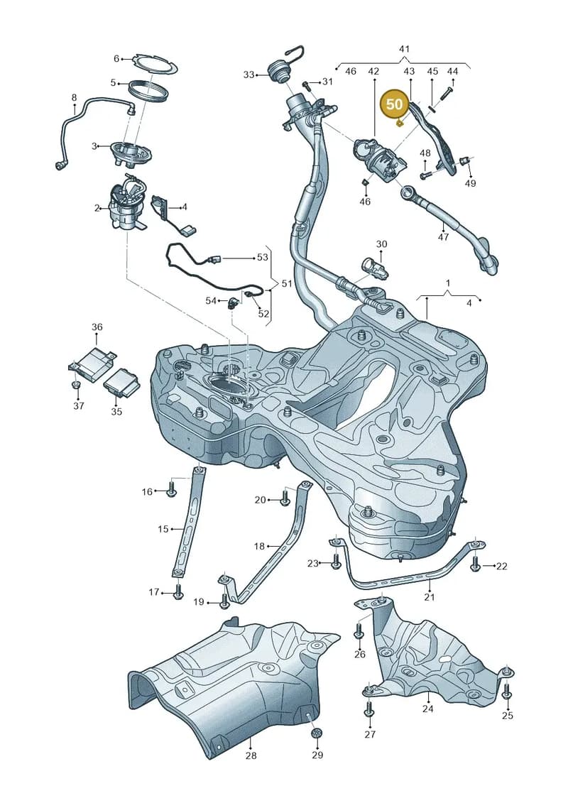 N90436904 — Audi A6 (2018-2025) diagram 430201030, position 50