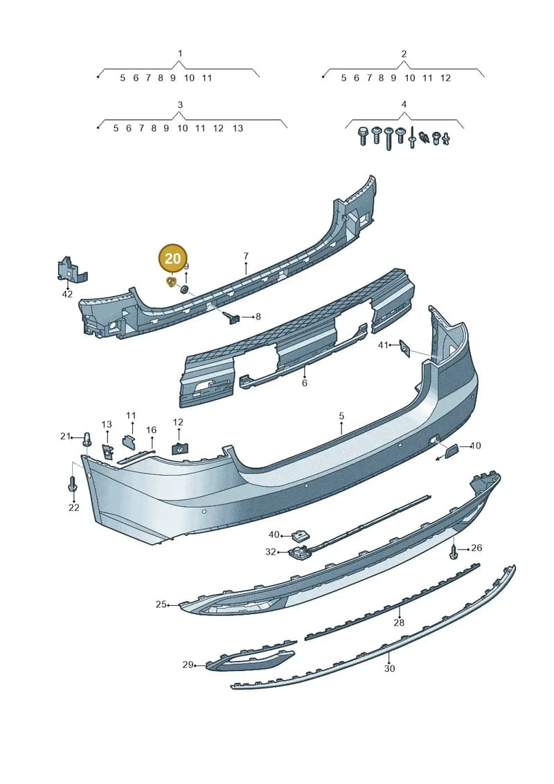 N90436904 — Audi A7 Sportback (2018-2025) diagram 435807600, position 20