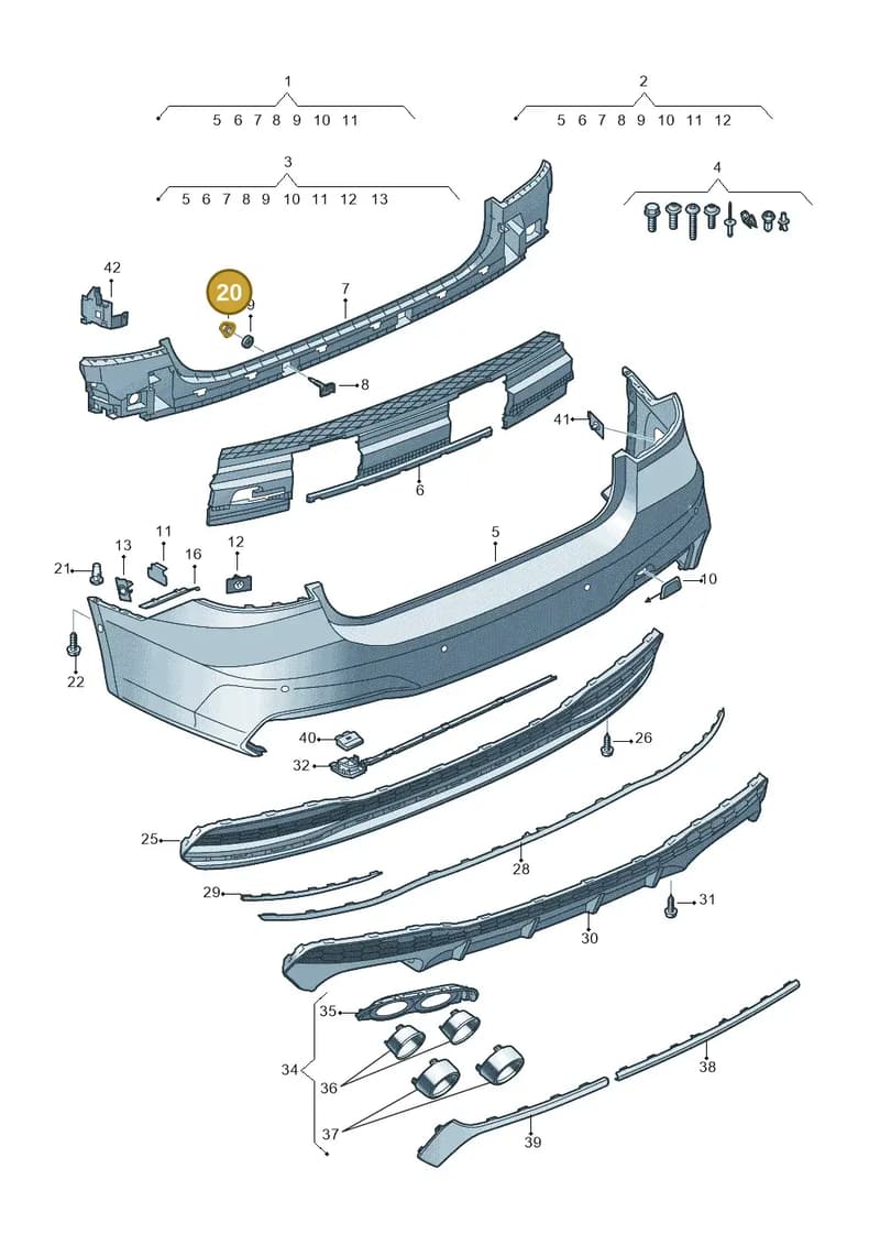 N90436904 — Audi A7 Sportback (2018-2025) diagram 435807700, position 20