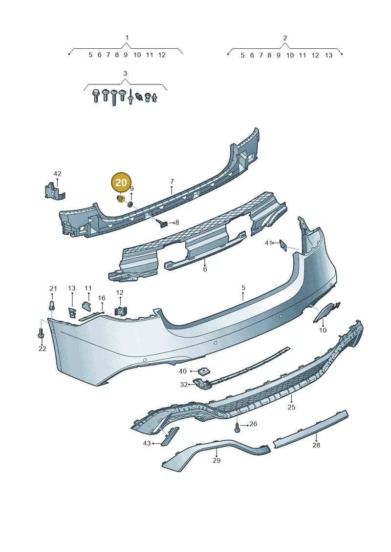 N90436904 — Audi RS7 Sportback (2019-2025) diagram 538807600, position 20
