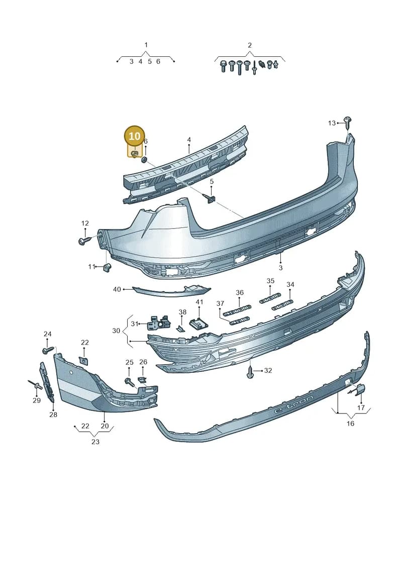 N90436904 — Audi Q8 e-tron (2018-2025) diagram 586807750, position 10