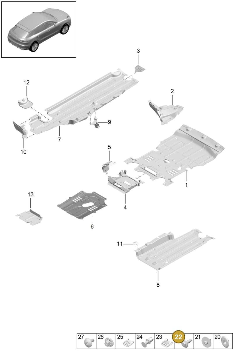 N90438805 — Porsche Macan (2018-2022) diagram p52801700, position 22