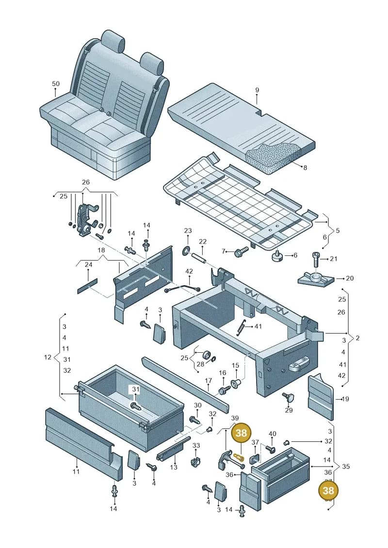 N90449701 — Volkswagen Caravelle (2019-2024) diagram 452067300, position 38