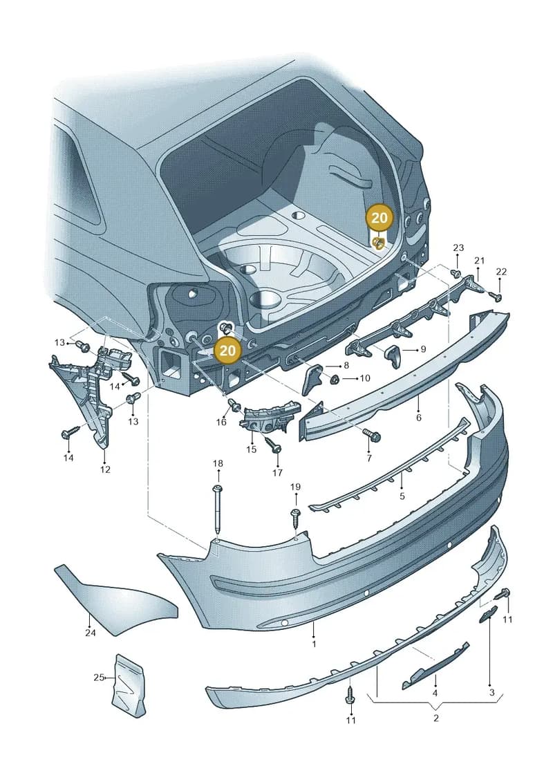 N90460002 — Audi A3 Cab. 2.0 TDI (2007-2013) diagram 412807500, position 20