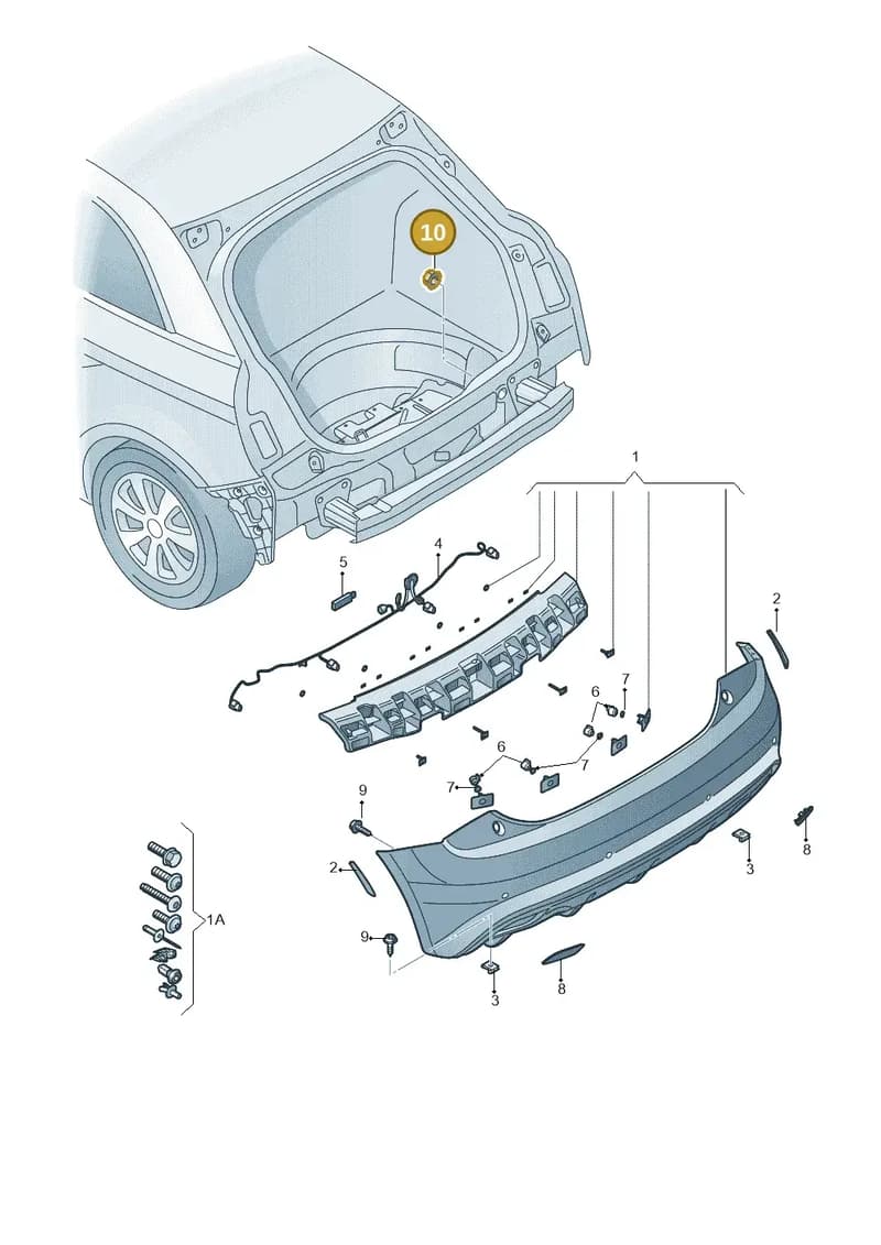 N90460002 — Audi A1 Sportback (2010-2015) diagram 708807800, position 10