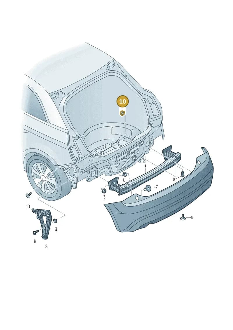 N90460002 — Audi A1 Sportback (2014-2018) diagram 708807500, position 10