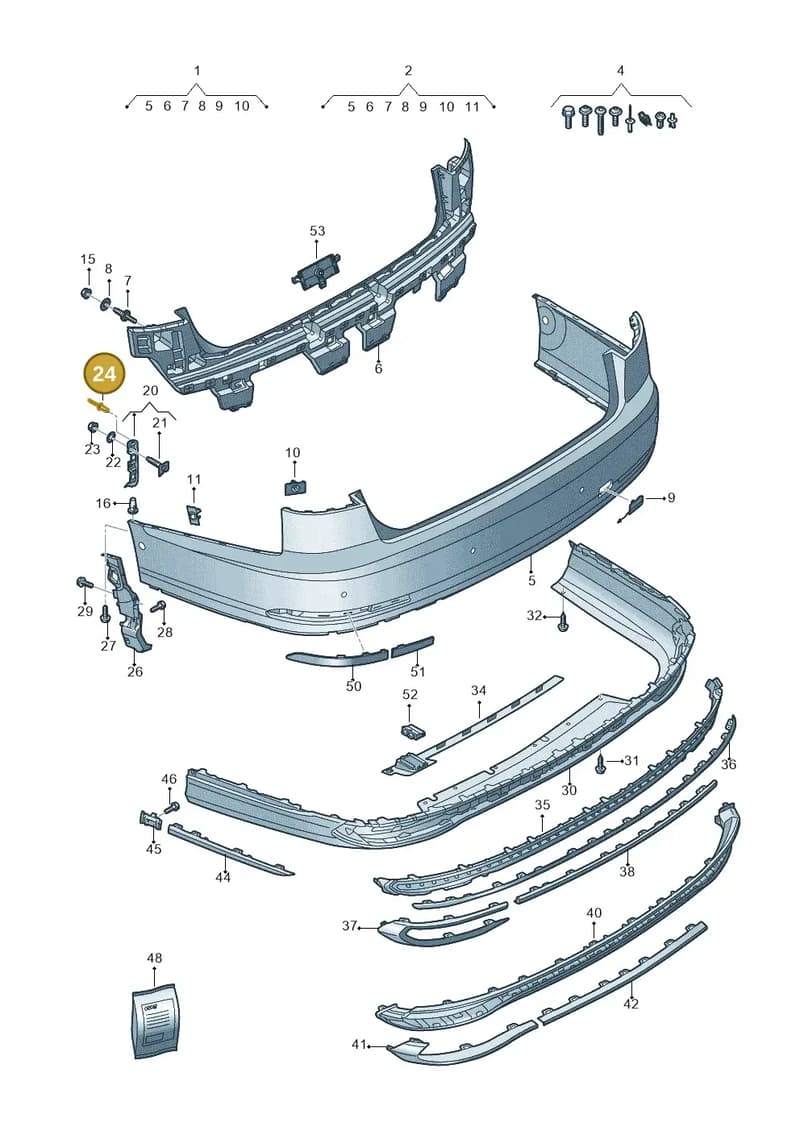 N90465201 — Audi A8 (2017-2025) diagram 838807075, position 24