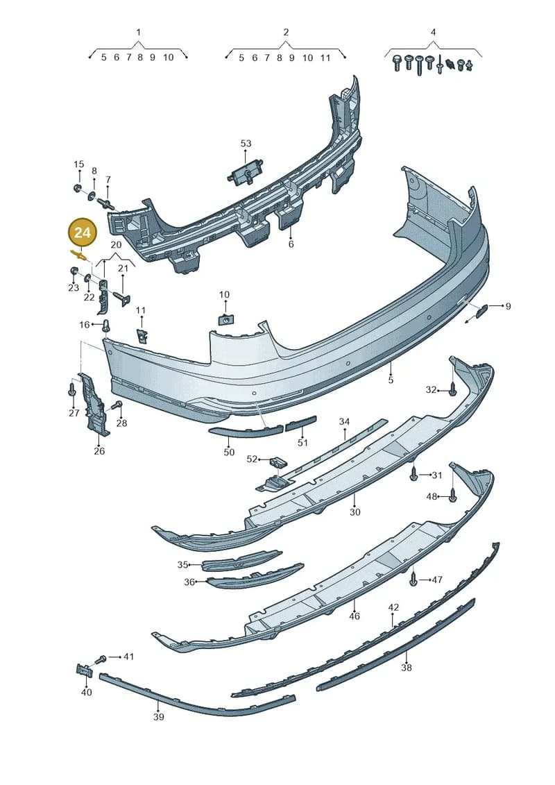 N90465201 — Audi A8 (2017-2025) diagram 838807080, position 24