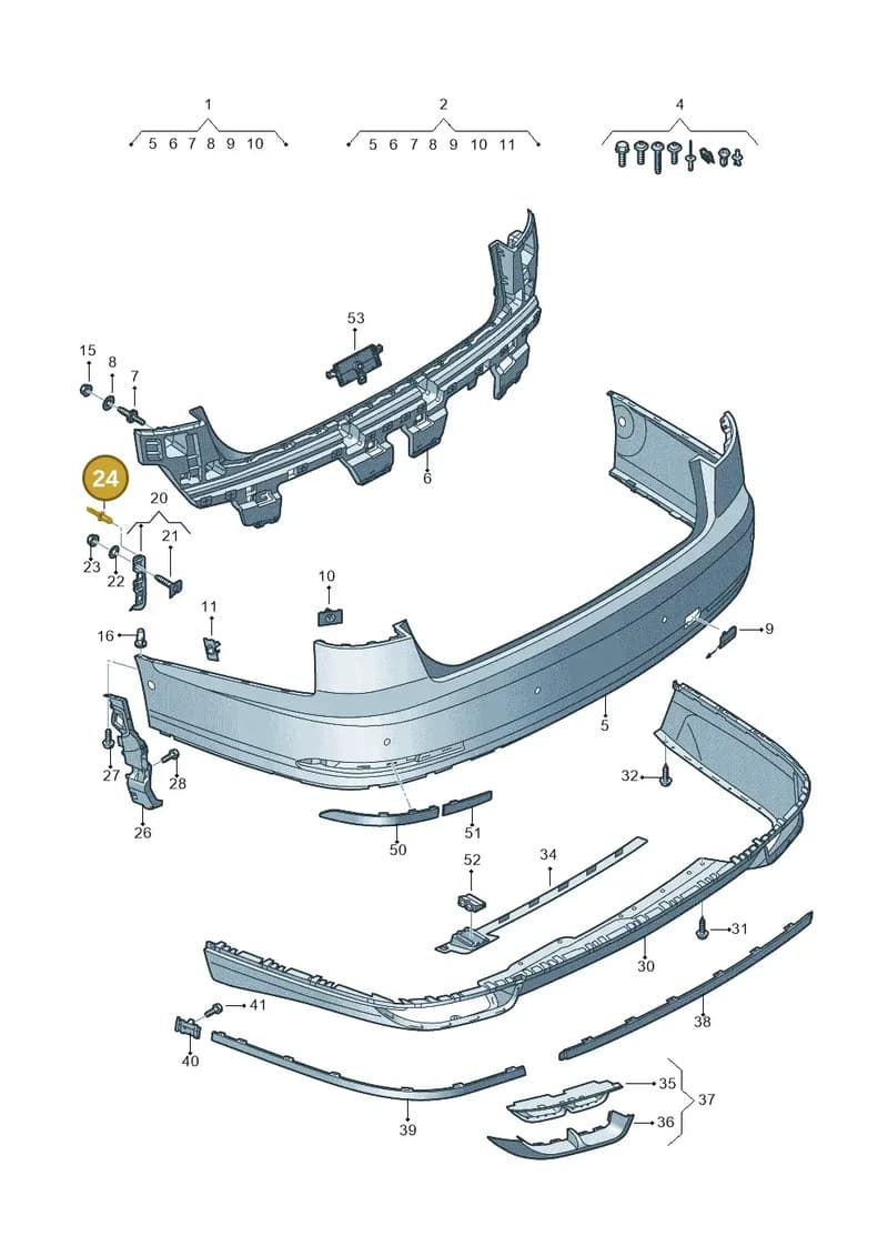N90465201 — Audi A8 (2017-2025) diagram 838807600, position 24