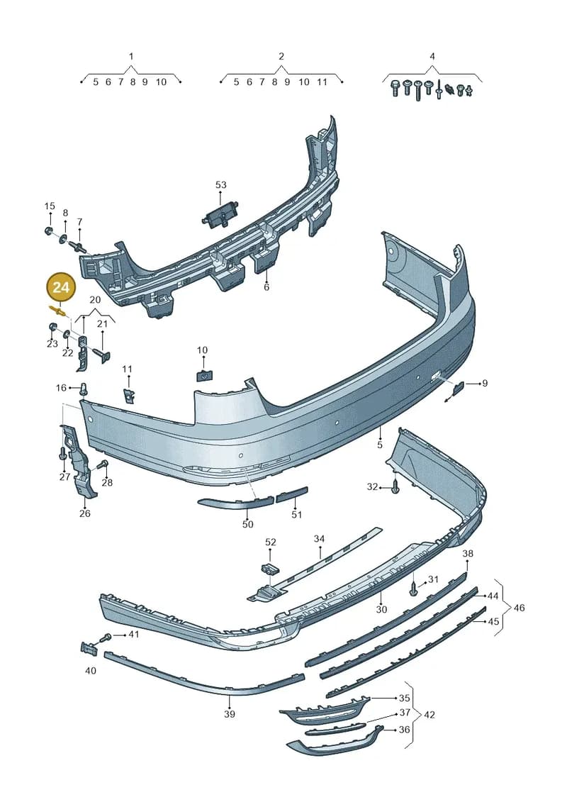 N90465201 — Audi A8 (2017-2025) diagram 838807700, position 24