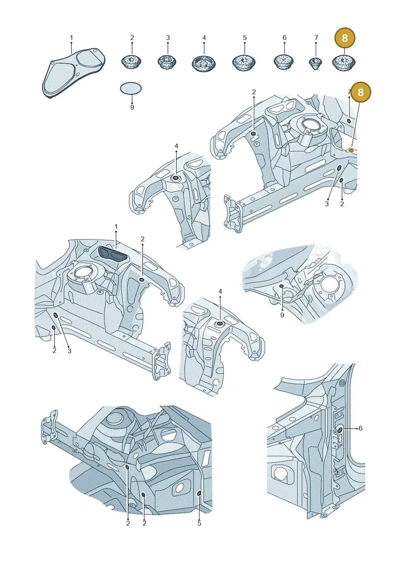 N90465701 — Audi A6 (2018-2025) diagram 435803340, position 8