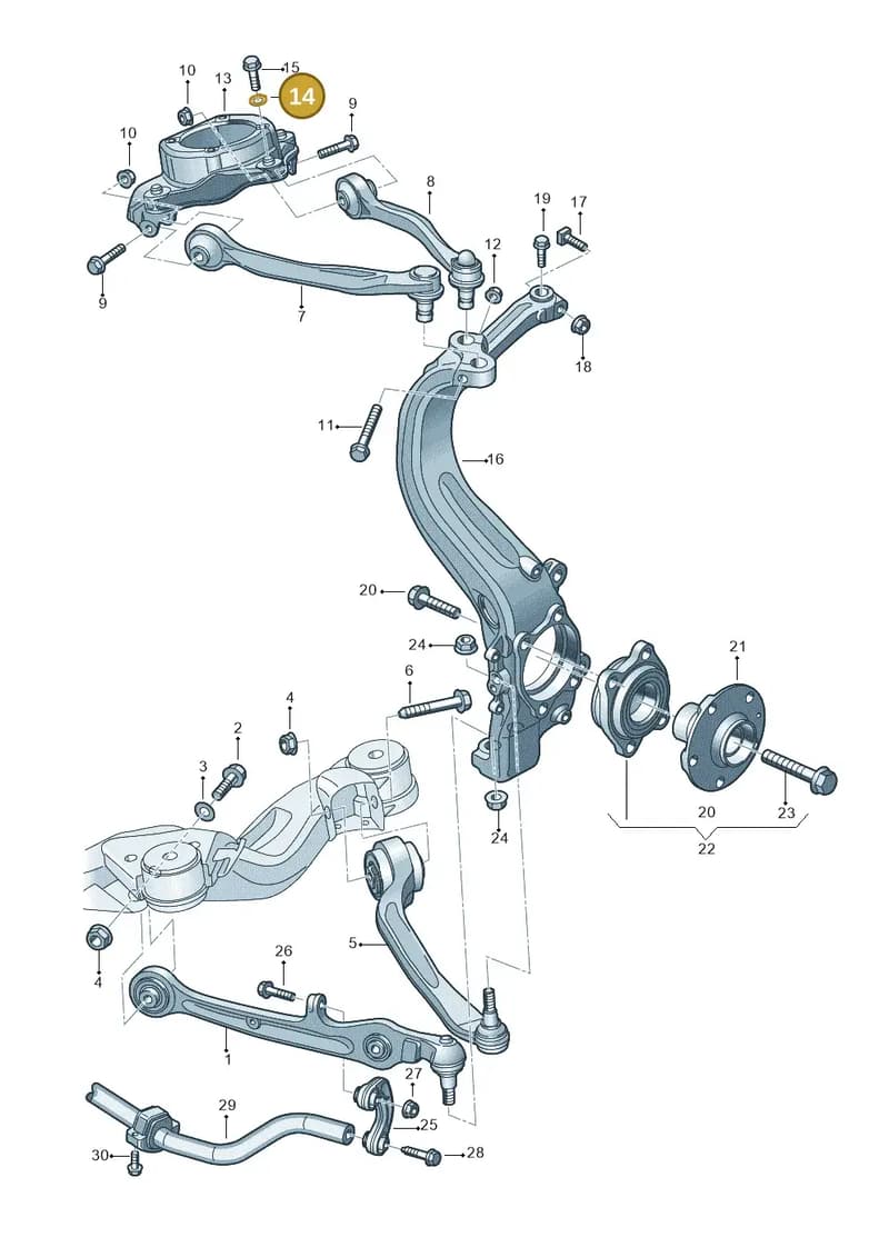N90476902 — Audi A8/S8/qu. lang    08> (2007-) diagram 291407050, position 14
