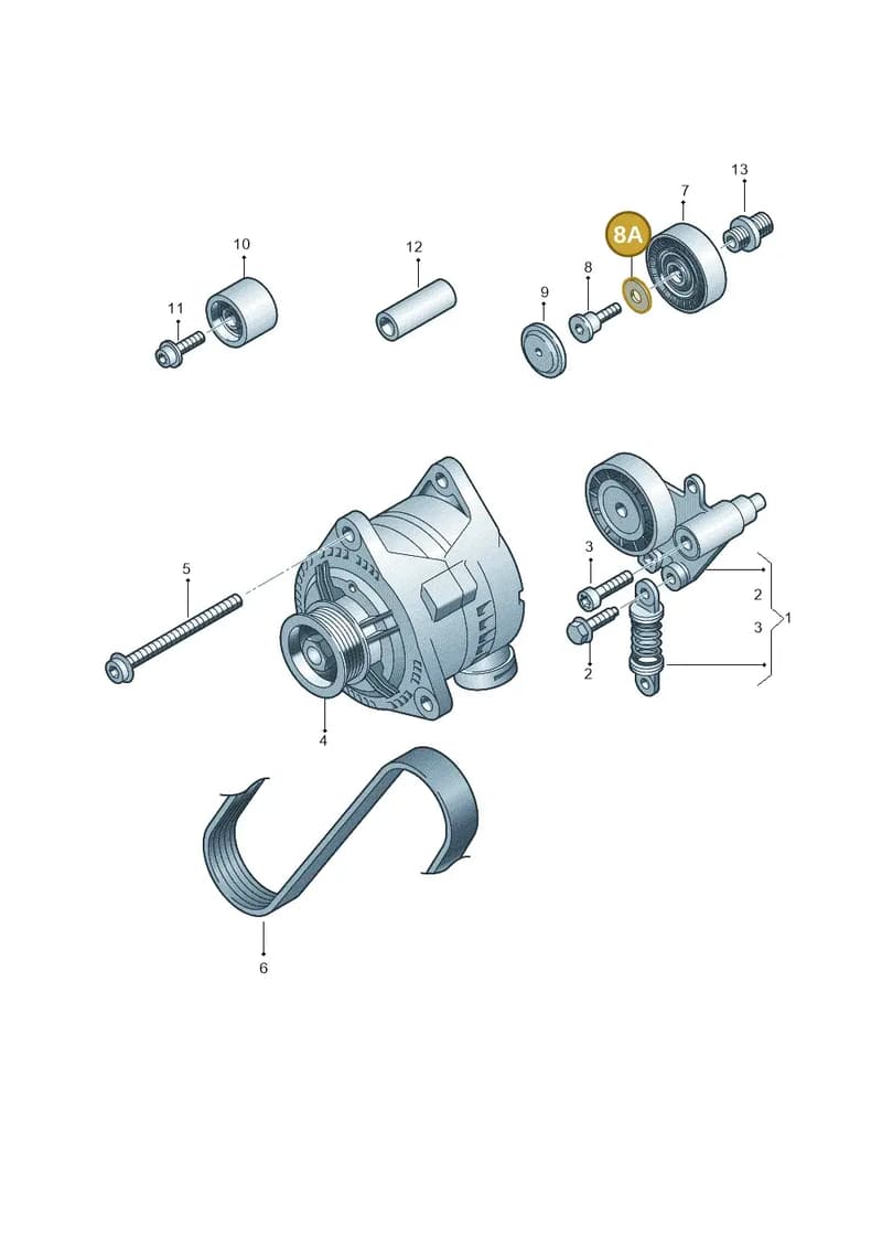 N90477302 — Audi Q7 qu. 3.0 TDI (2009-2015) diagram 291903750, position 8A