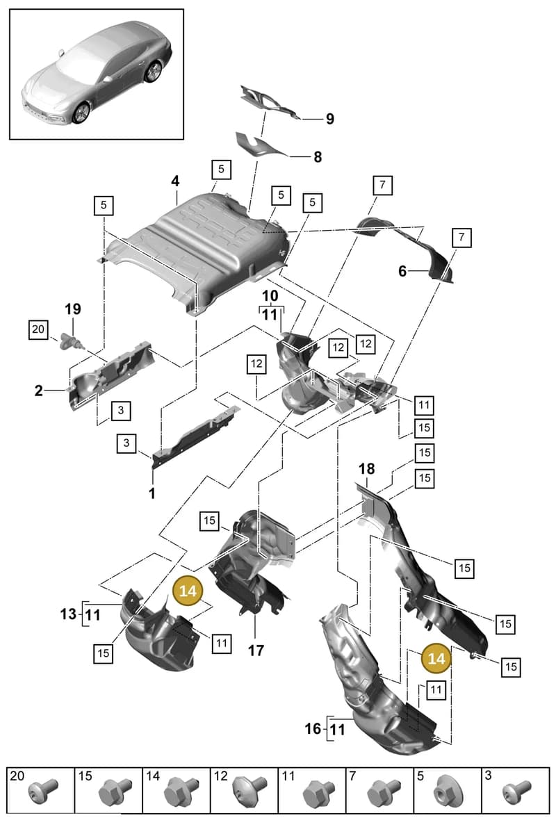 N90488004 — Porsche Panamera (2016-2020) diagram p49202095, position 14