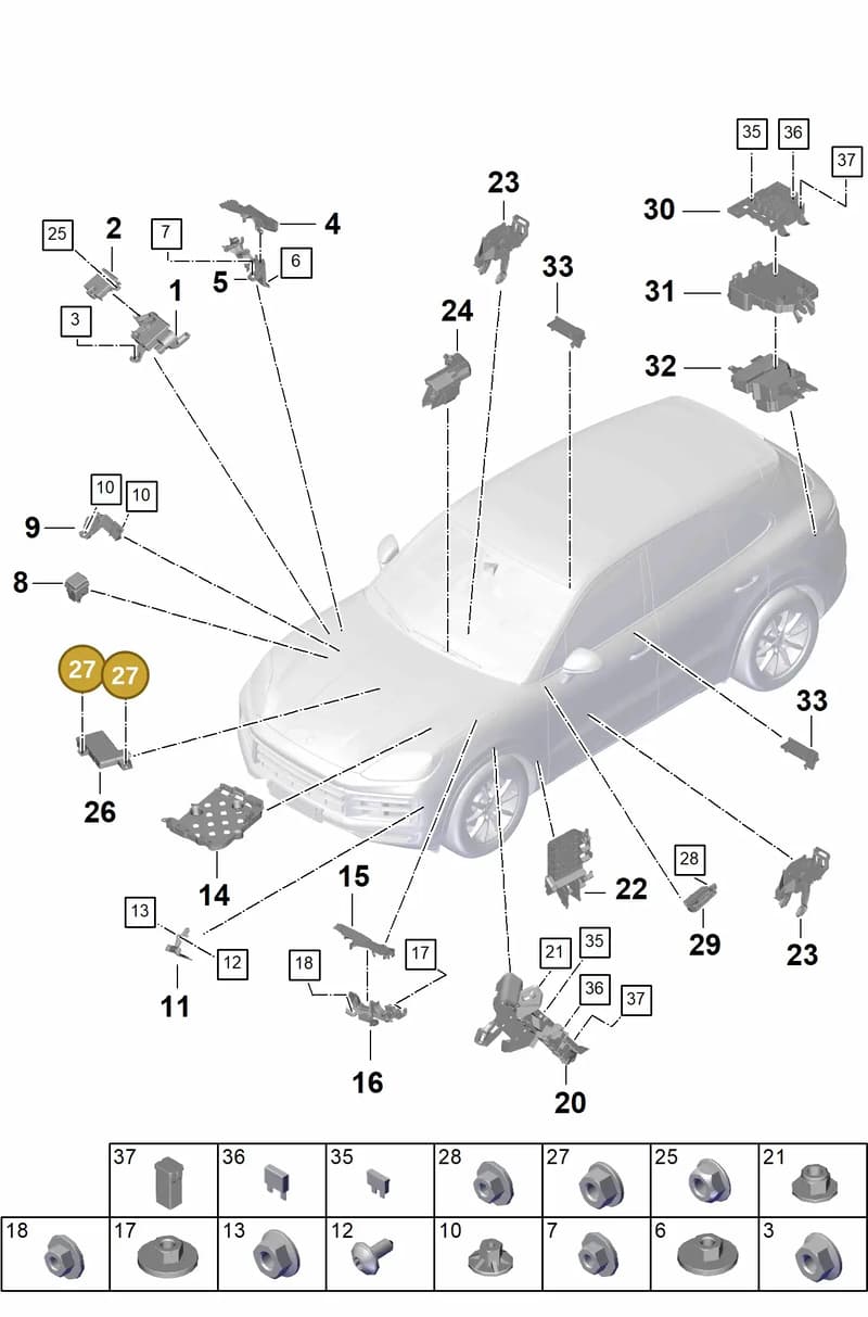 N90488004 — Porsche Cayenne Coupe (2023-2023) diagram p60902000, position 27