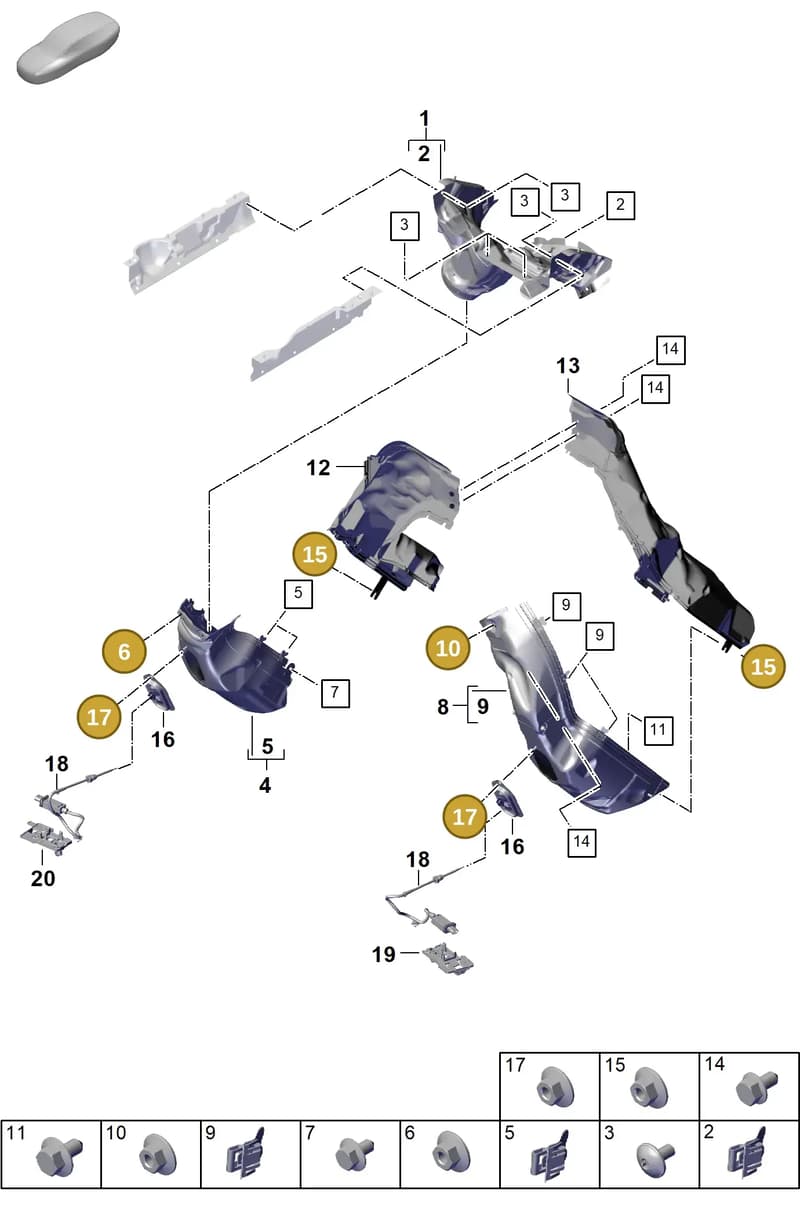 N90488004 — Porsche Panamera (2023-2025) diagram p62202410, position 6+10+15+17