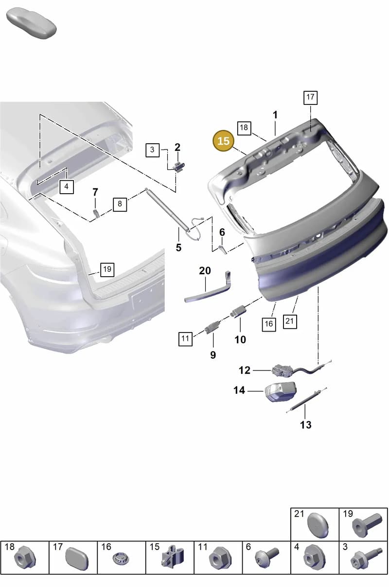 N90488004 — Porsche Cayenne Coupe (2023-2023) diagram p60803100, position 15
