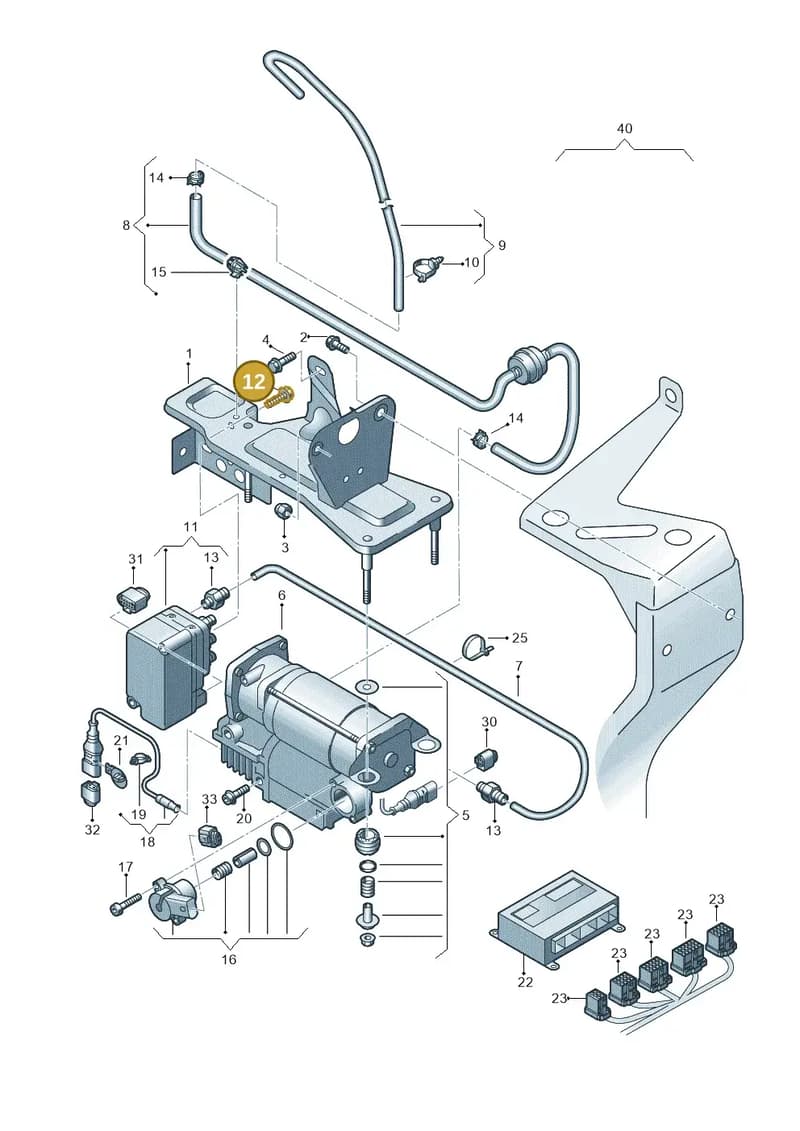 N90511801 — Audi A6 2.7 TDI (2008-2011) diagram 448616300, position 12