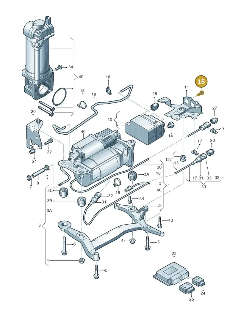N90511801 — Audi Q7 qu. 3.0 TDI (2009-2015) diagram 675616300, position 15