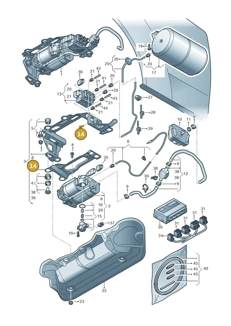 N90511801 — Audi A8 (2013-2018) diagram 696616300, position 14