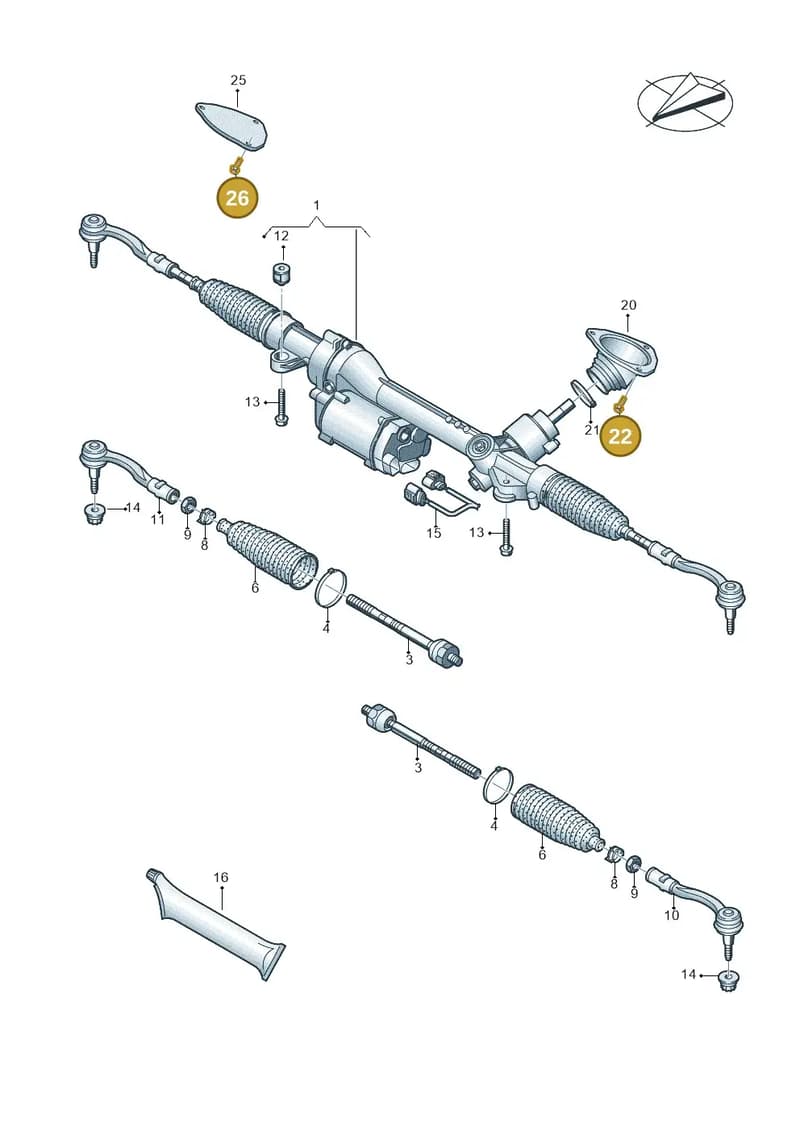 N90533003 — Audi R8 Spyder (2015-2024) diagram 872423000, position 22+26