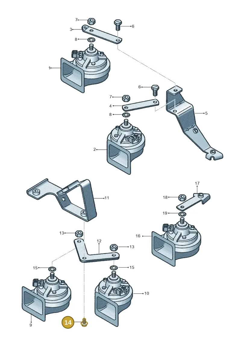 N90552901 — SEAT TOLEDO/LEON/LEON-4 (2001-2006) diagram 205951000, position 14