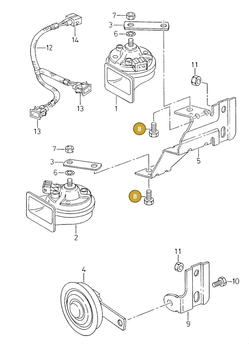 N90552901 — SEAT CORDOBA/VARIO (1999-2002) diagram 238951100, position 8