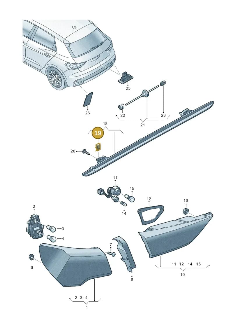 N90559101 — Audi A1 Sportback (2018-2025) diagram 592945000, position 19