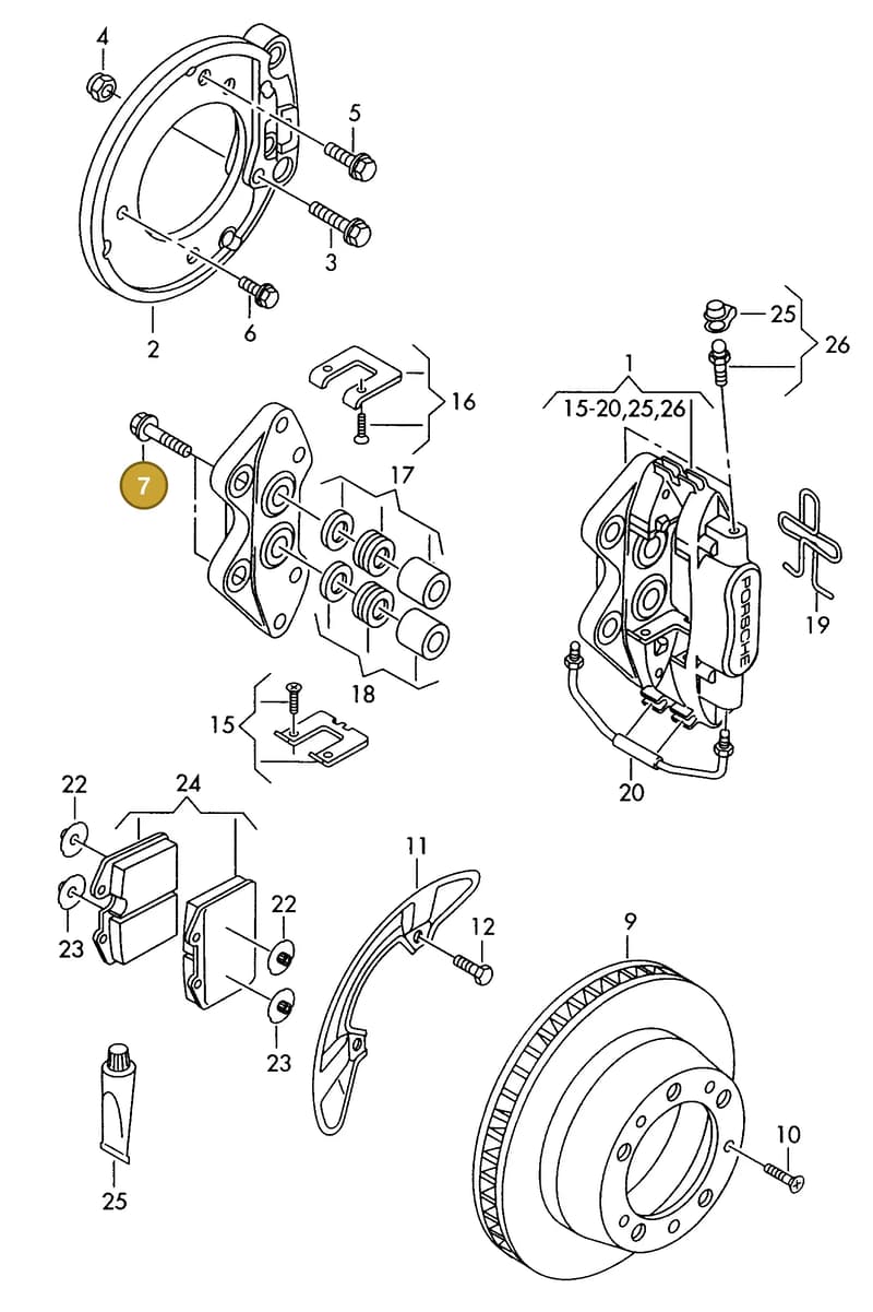 N90570503 — Audi 80 Av.Rs2 qu. (1994-1995) diagram 041615600, position 7