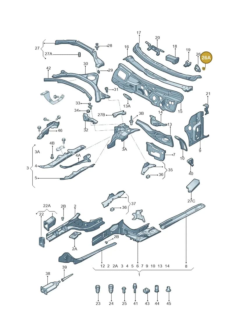 N90570503 — Audi A6 1.8 (2015-2019) diagram 887803000, position 26A