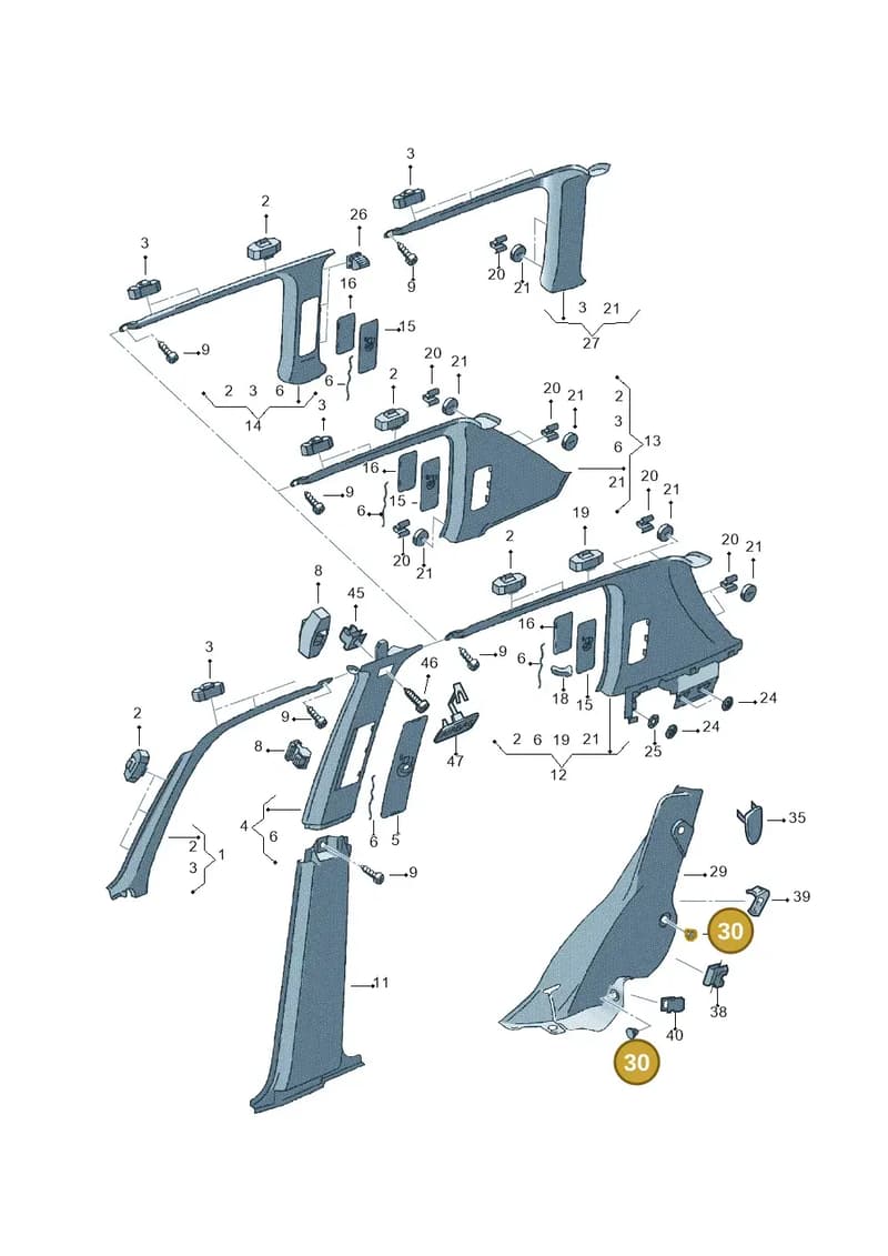 N9057400163L — Volkswagen GOLF VAR./VENTO (1996-1999) diagram 167867650, position 30
