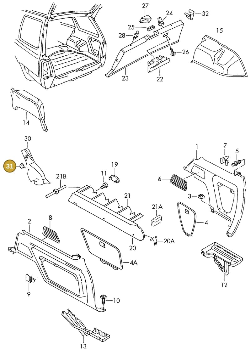 N9057400171N — Volkswagen GOLF VAR./VENTO (1996-1999) diagram 148867900, position 31