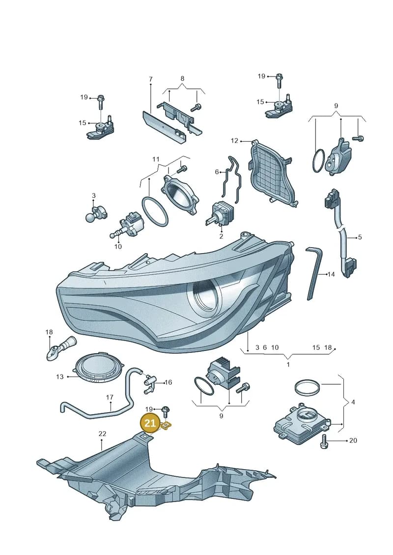 N90609102 — Audi A1 Sportback (2010-2015) diagram 708941050, position 21