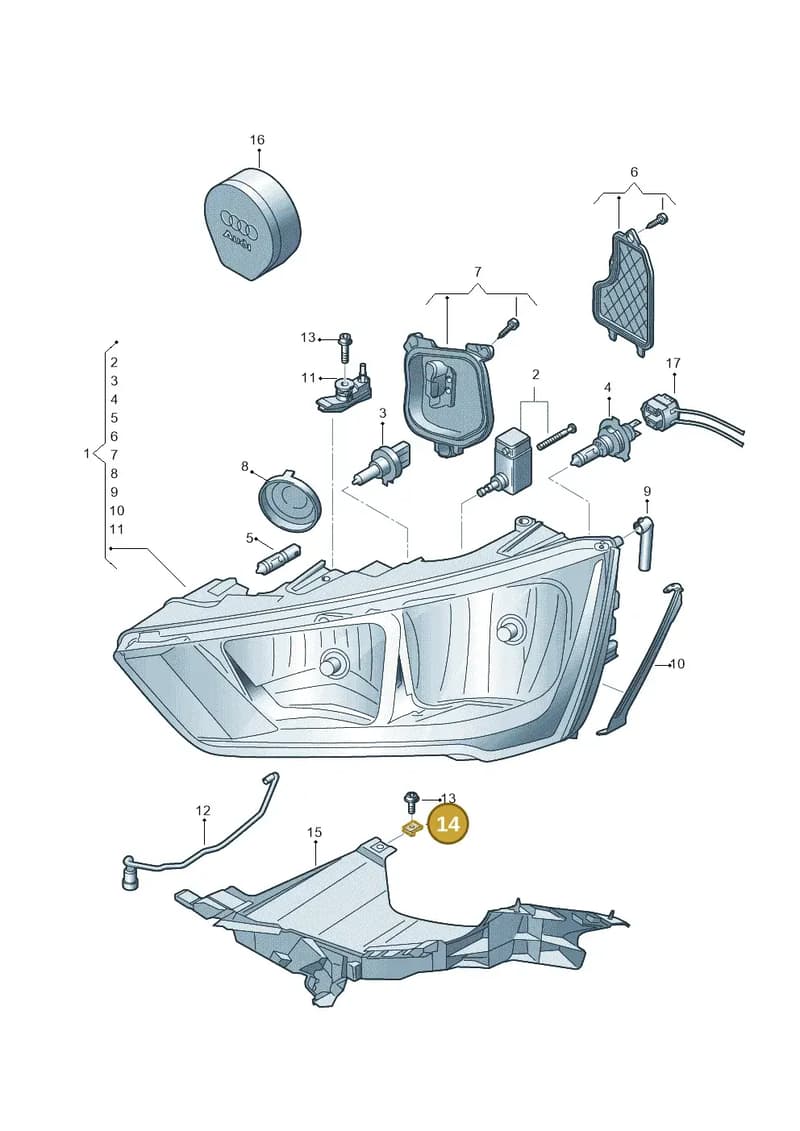 N90609102 — Audi A1 Sportback (2014-2018) diagram 792941000, position 14