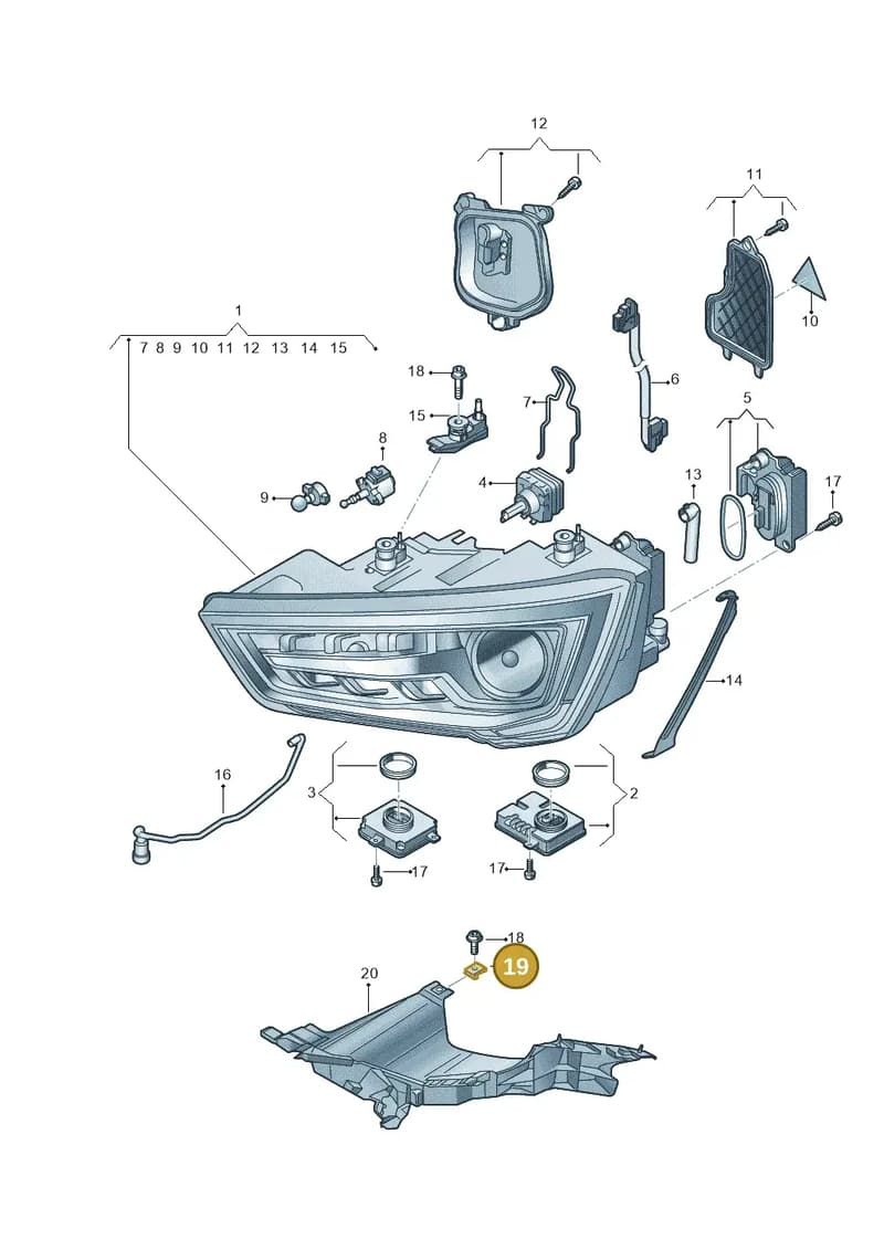 N90609102 — Audi A1 Sportback (2014-2018) diagram 792941050, position 19