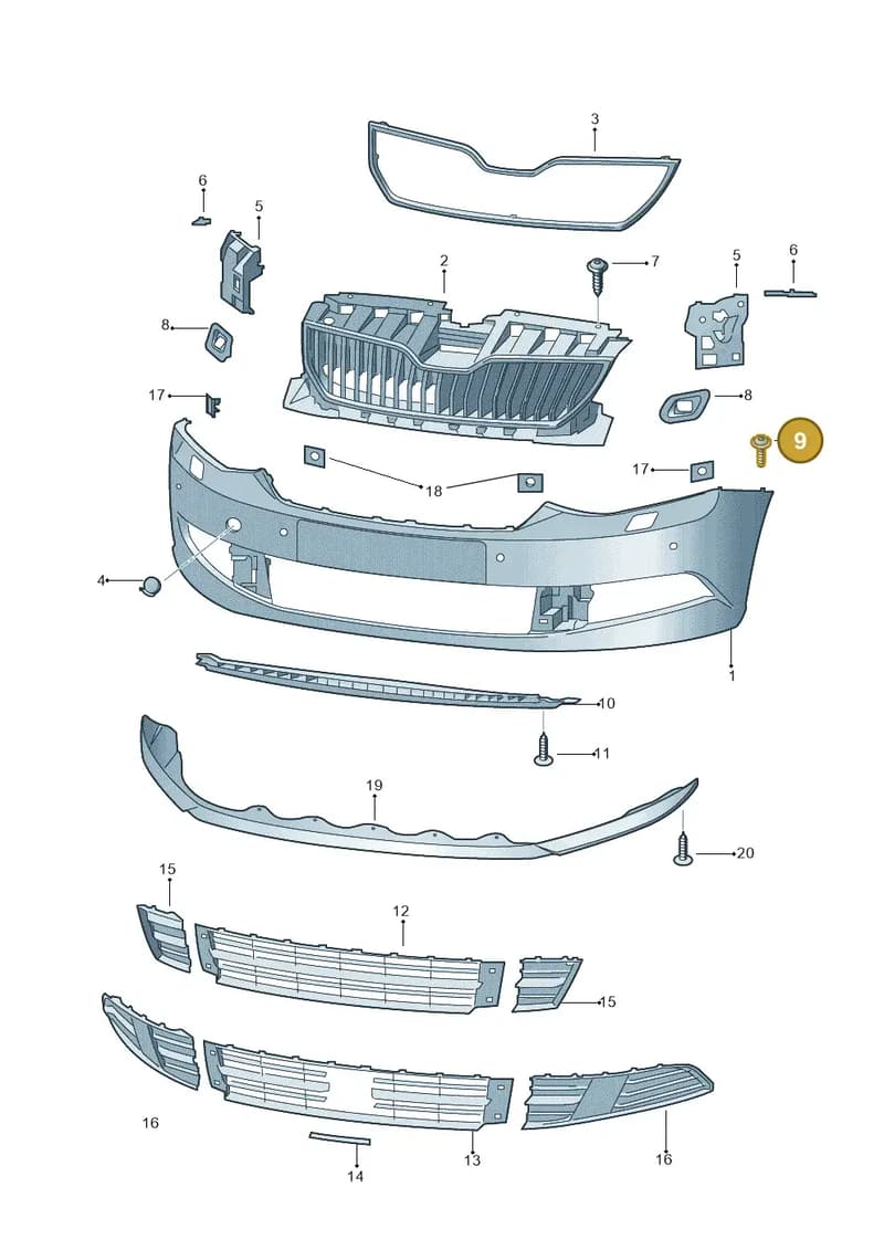 N90626204 — Skoda Fabia (2014-2022) diagram 797807000, position 9