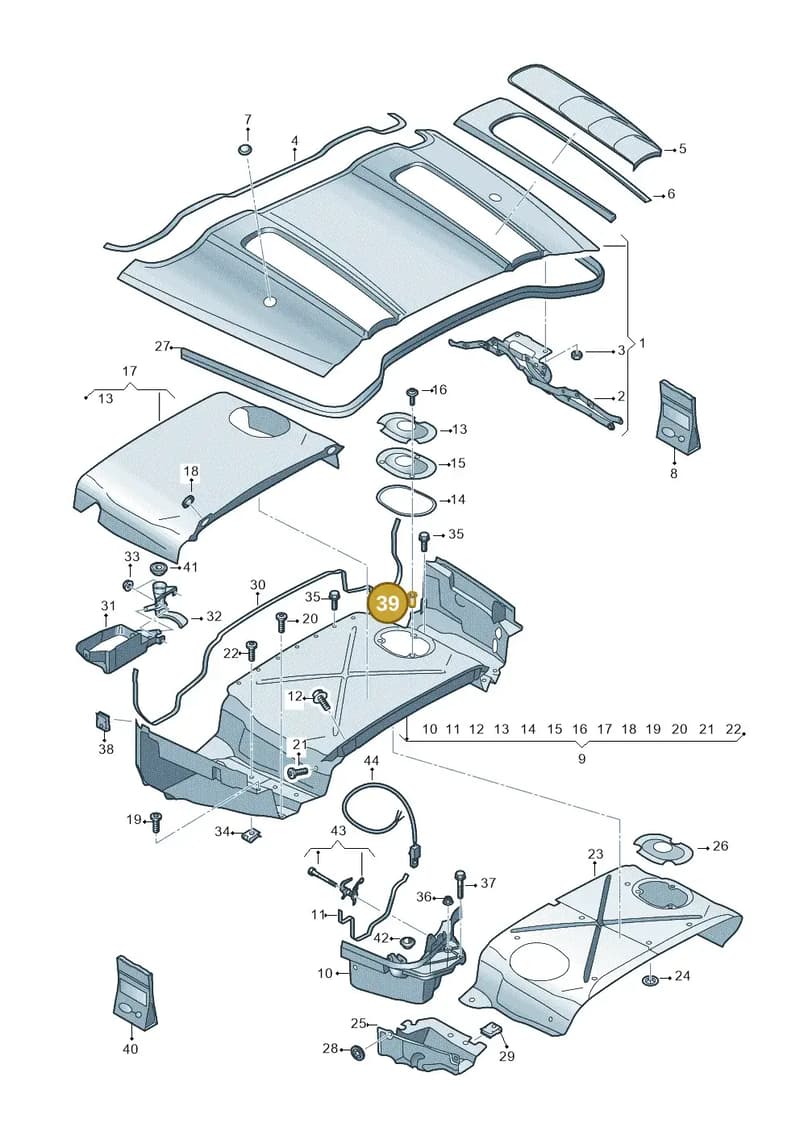N90631303 — Audi R8 Spyder (2015-2024) diagram 872825700, position 39