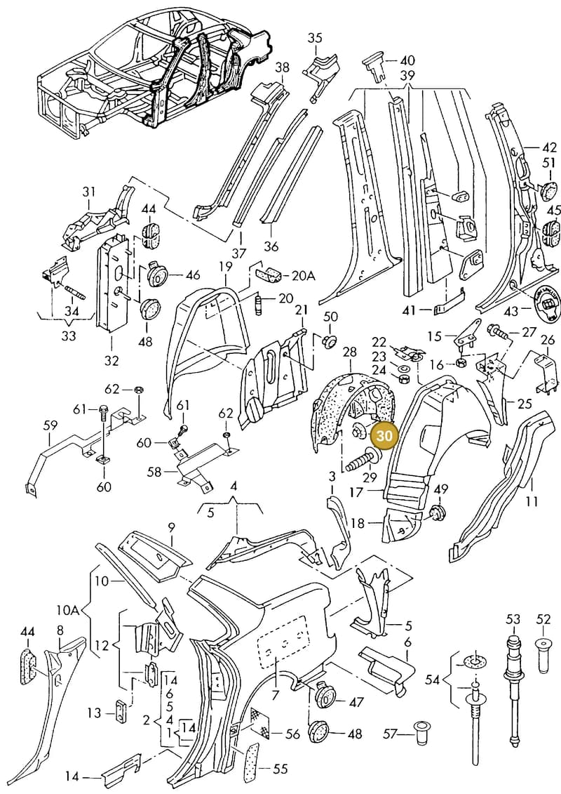 N90641901 — Audi A8 quattro (1999-2002) diagram 153809500, position 30