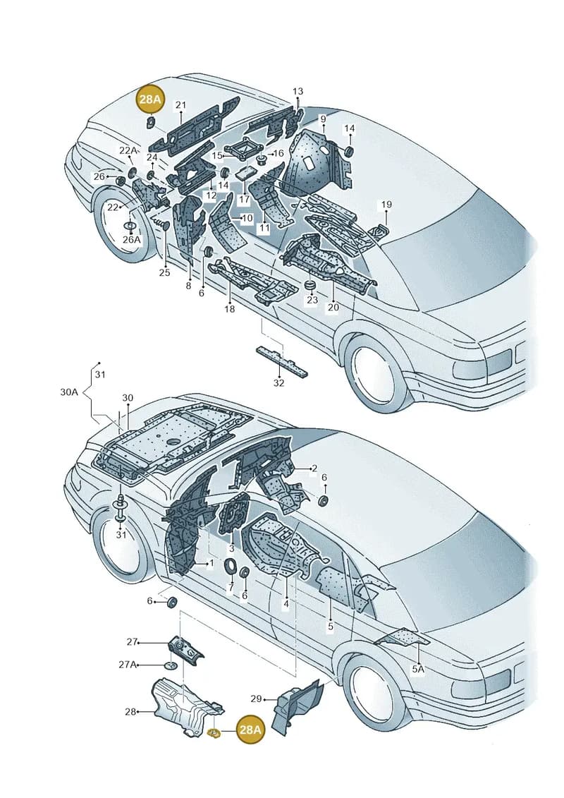 N90641901 — Audi A8/S8/qu. lang    08> (2007-) diagram 153863300, position 28A