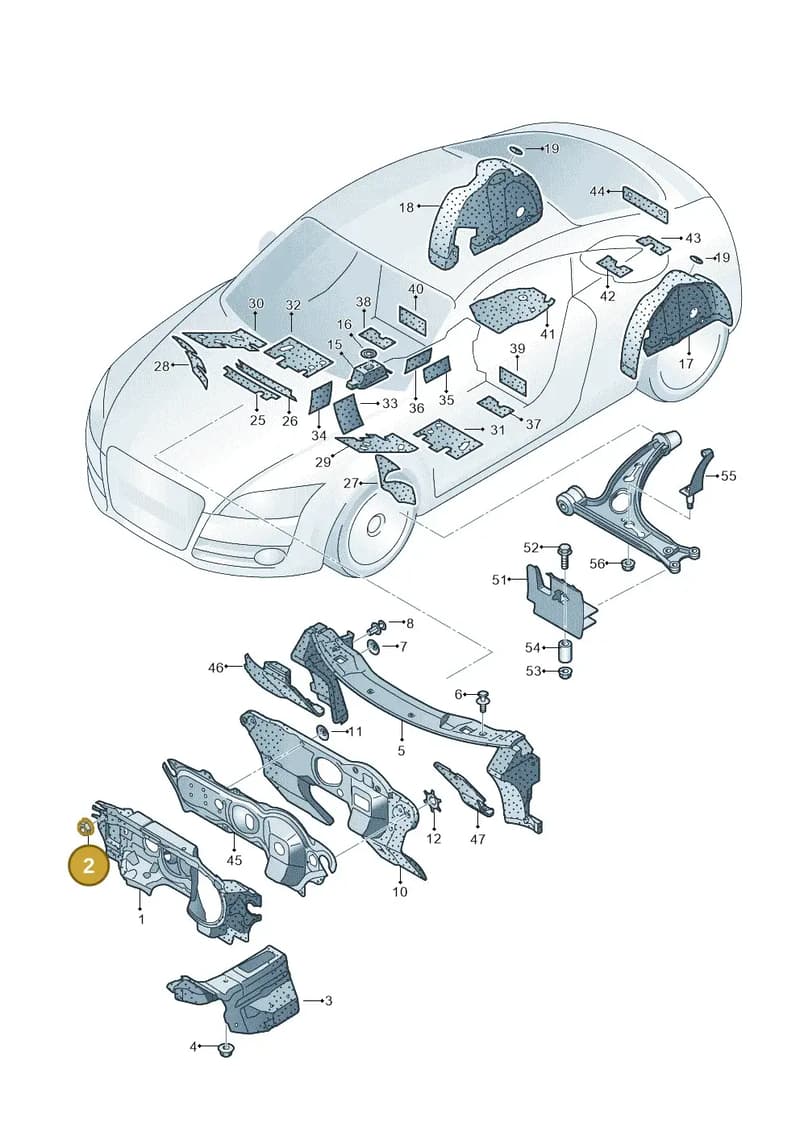 N90641901 — Audi TTS Coupe 2.0 (2010-2014) diagram 609863200, position 2
