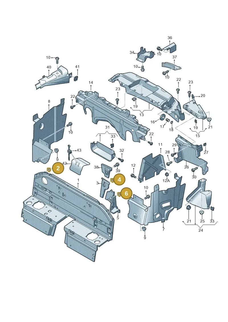 N90641901 — Audi R8 qu. 5.2 (2012-2015) diagram 618825500, position 2+4+6