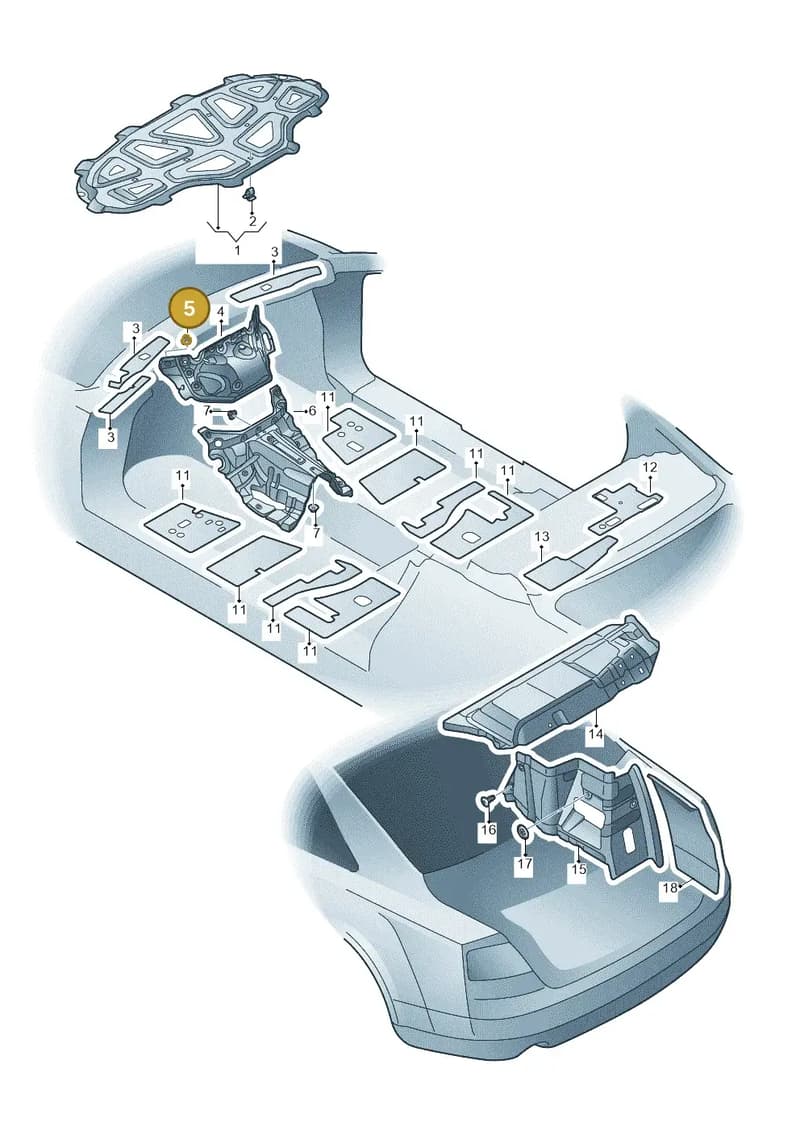 N90641901 — Audi A8 (2013-2018) diagram 696863200, position 5