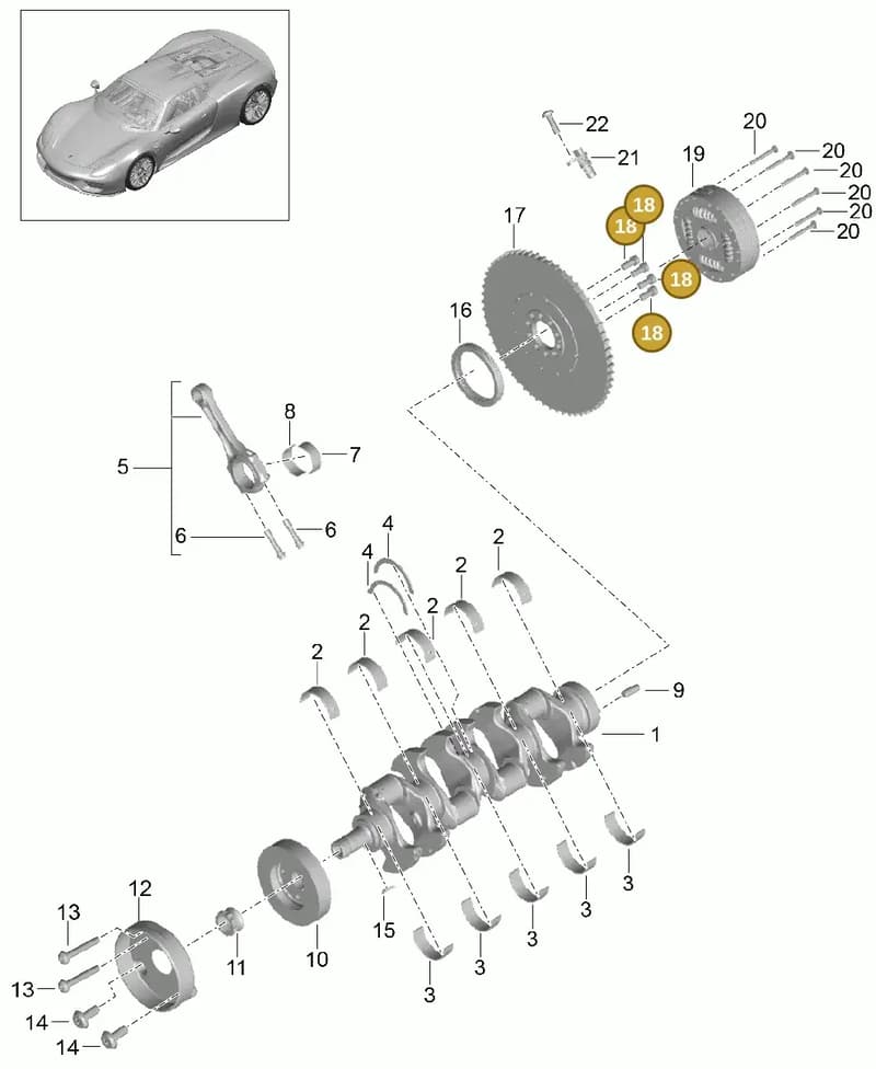 N90665001 — Porsche 918 Spyder (2014-2015) diagram p43102000, position 18