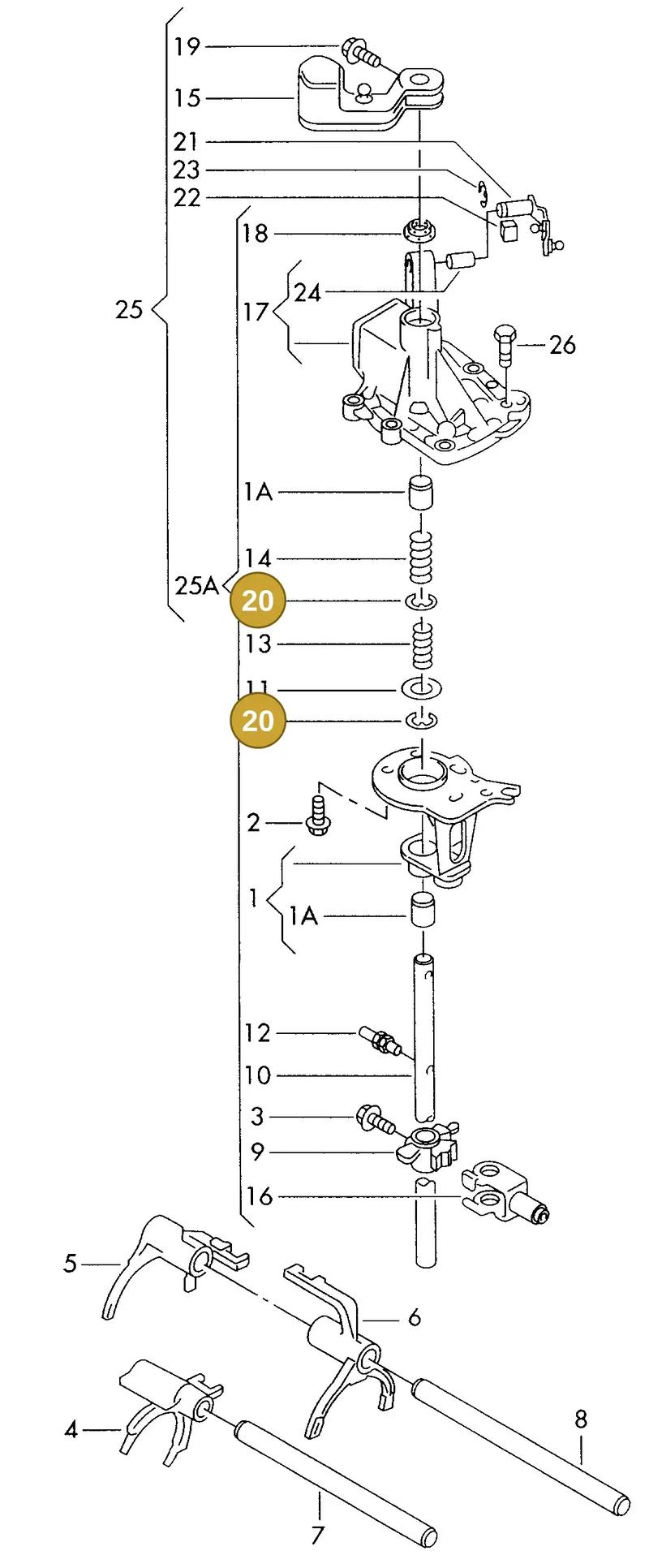 N90675501 — Volkswagen SHARAN/SYNCRO (1995-2000) diagram 162311820, position 20