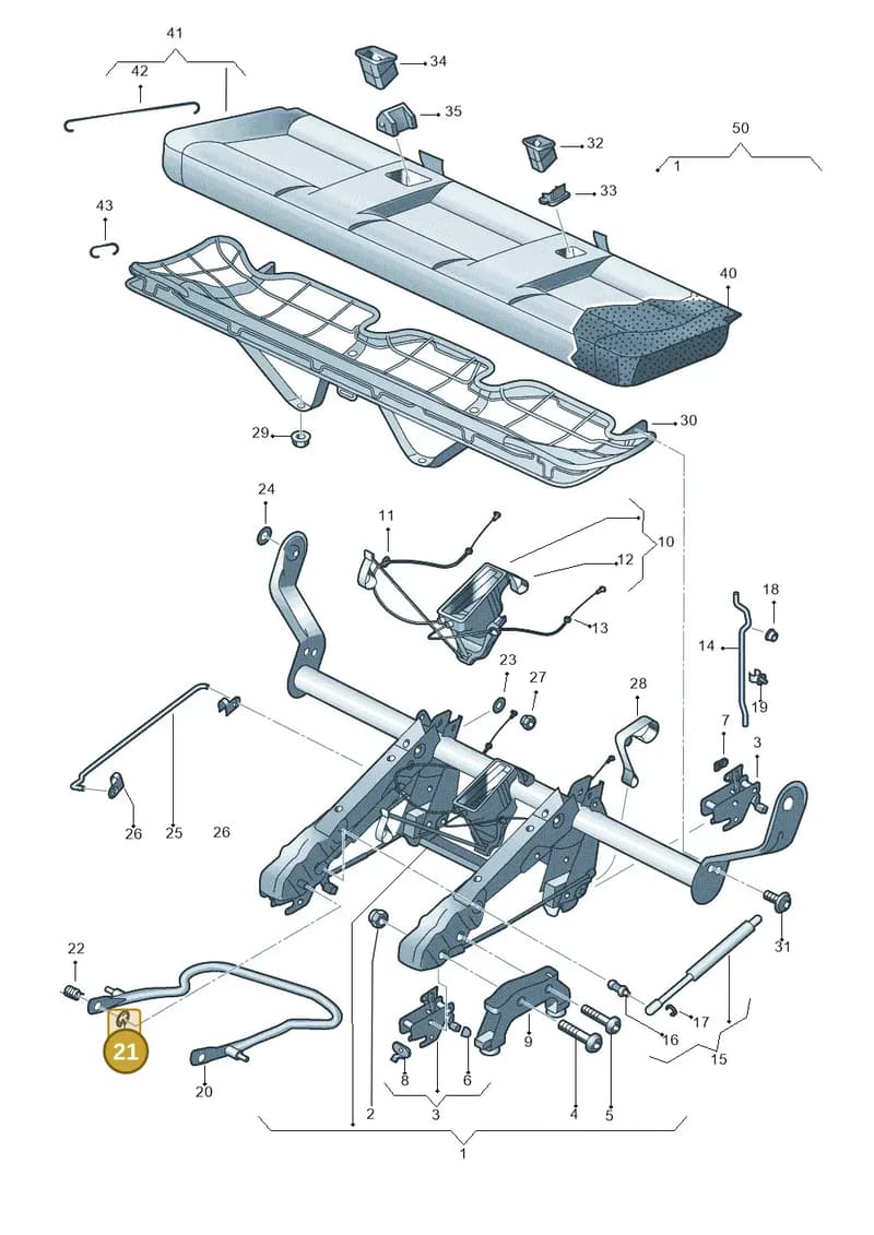 N90675501 — Volkswagen Transp. caravelle (2011-2015) diagram 410885200, position 21